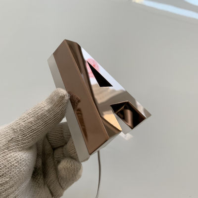 ローズの金ミラーのバックリットのステンレス鋼の手紙の反錆のバックリットの金属の印