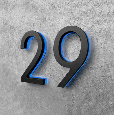 銀製のブラシの金属の家のドアの数および手紙のハローの照明