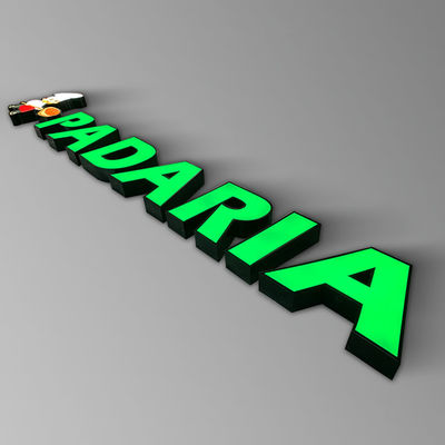 IP65はアクリルの店先の印によって照らされた金属の手紙のロゴを浮彫りにした