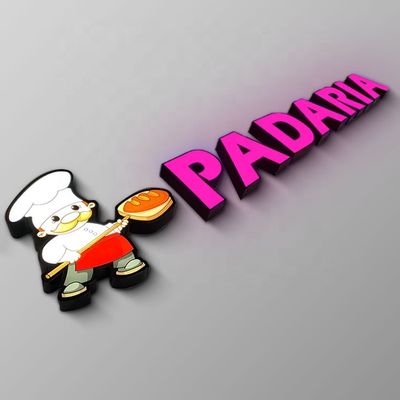 IP65はアクリルの店先の印によって照らされた金属の手紙のロゴを浮彫りにした