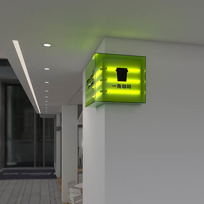 アクリルの方向導かれた喫茶店の建物の印のライト ボックスは防水する