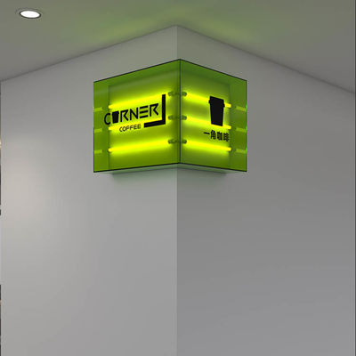 アクリルの方向導かれた喫茶店の建物の印のライト ボックスは防水する
