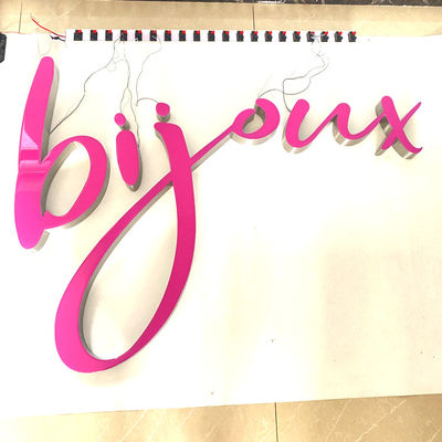 ODMの建物のイタリック体3dの手紙の印はIllumianted板アクリルに金属をかぶせる